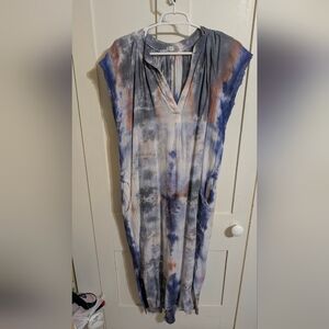 Tie-Dye V-Neck Dress
